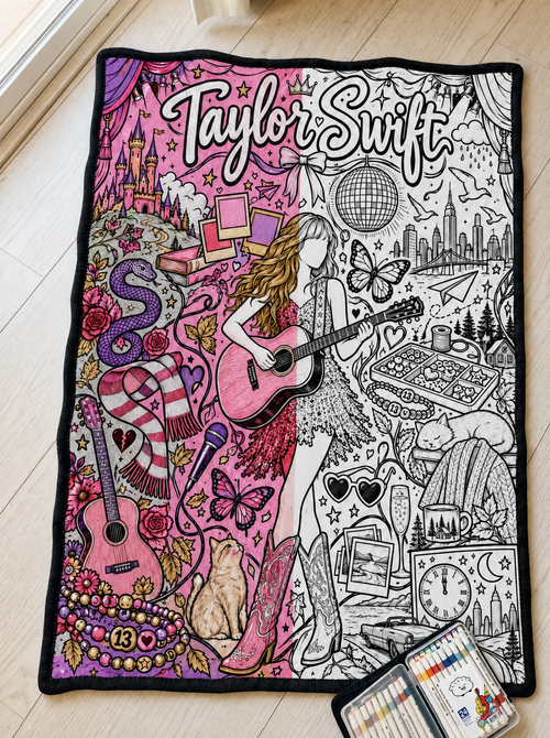 CozyScribbles™ Taylor Swift Coloring Blanket