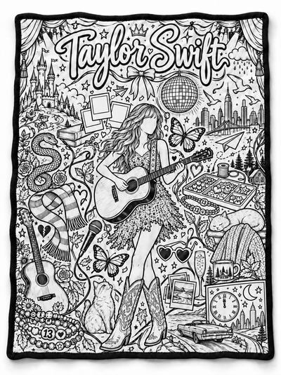CozyScribbles™ Taylor Swift Coloring Blanket