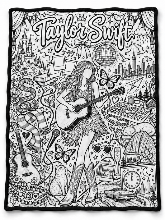 CozyScribbles™ Taylor Swift Coloring Blanket