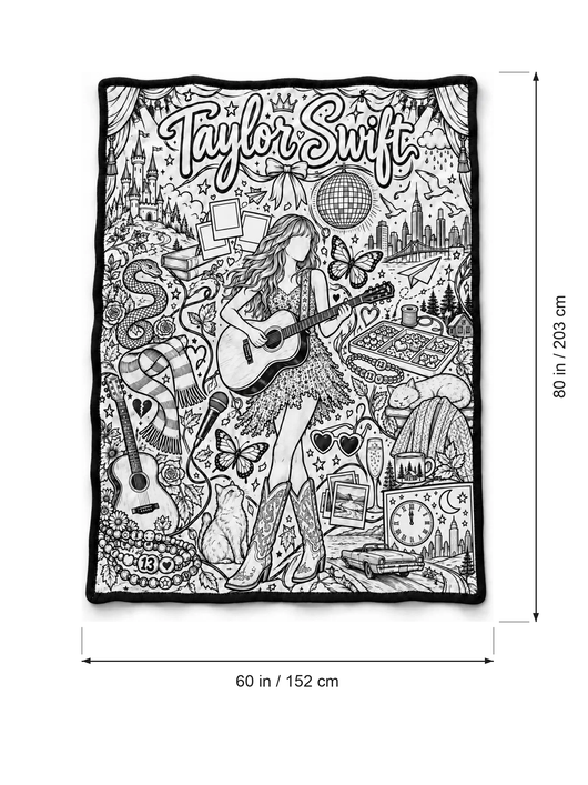 CozyScribbles™ Taylor Swift Coloring Blanket